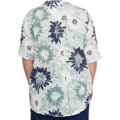 Póló •MONDAY••Italy• 40159 Természetes pamut zöld virágos nőipóló