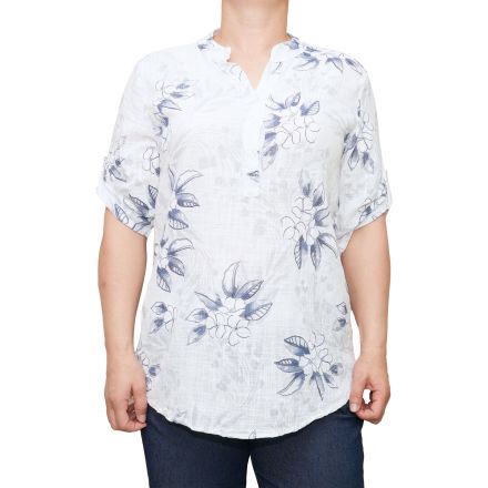 Póló •MONDAY••Italy• Lenes női pamutpóló kék