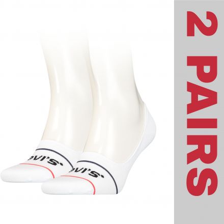 Zokni Levi's® Low Rise Sport White Invisible Footie Socks 2 Pack 701203953008
