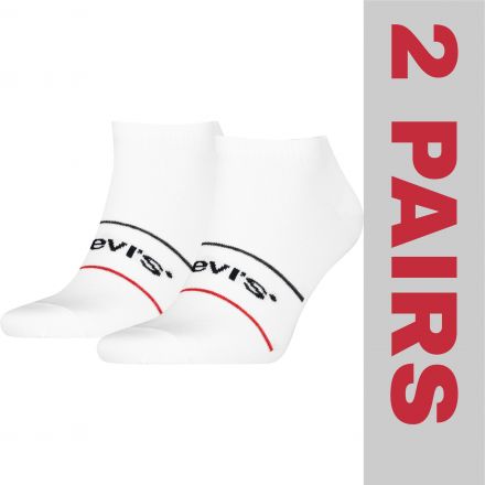 Zokni Levi's® Low Rise Sport White Invisible Footie Socks 2 Pack 701203953008