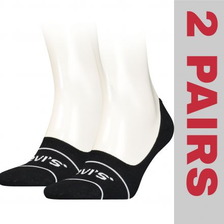 Zokni Levi's® Low Rise Sport Black Invisible Footie Socks 2 Pack 701219508002