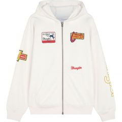 Pulóver Wrangler® Bright White Vintage Graphic Zip Hoodie 112387047