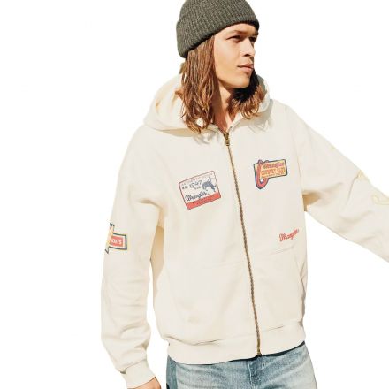 Pulóver Wrangler® Bright White Vintage Graphic Zip Hoodie 112387047