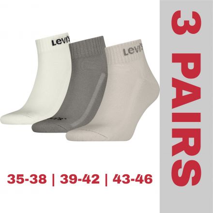 Zokni Levi's® Uni Mid Cut Orange Tab 3xEGB Pack 701239474005