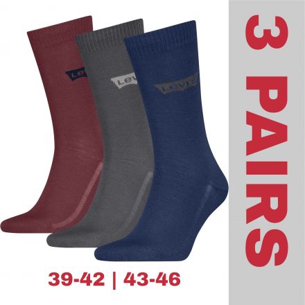 Zokni Levi's® Classic Socks Regular Cut Recycled Cotton 3xRGB 701224674018