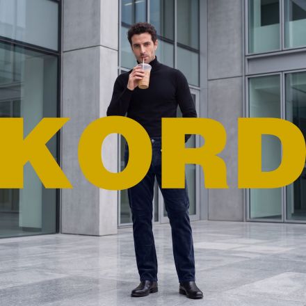 Nadrág Harpia Klasszikus Sötétkék kordbársony nadrág (sztreccs)